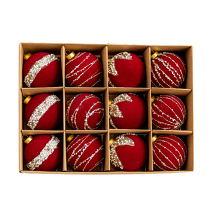 <span class=keywords><strong>Bolas</strong></span> de <span class=keywords><strong>Navidad</strong></span> Flocadas, 12 Piezas, 6 cm, Caja de <span class=keywords><strong>Bolas</strong></span> de <span class=keywords><strong>Navidad</strong></span> <span class=keywords><strong>Rojas</strong></span> Champán, Adornos Colgantes para Árbol de <span class=keywords><strong>Navidad</strong></span>, Decoraciones Festivas - Product Image 6