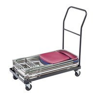 Chaise pliante à cadre en acier au carbone à poignée ouverte simple robuste chariot empilable