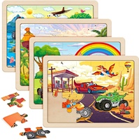 Grandes puzzles en bois Monster Truck, jouet éducatif, boîte cadeau pour les tout-petits, enfants de 2 à 4 ans, garçons et filles, 3 4 5 6