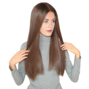 Peluca de cabello humano liso sin pegamento de grado 10A +, peluca con frente de encaje sombrío y parte superior, pacana con raíces oscuras de sombra de Cholacate, peluca pintada a mano