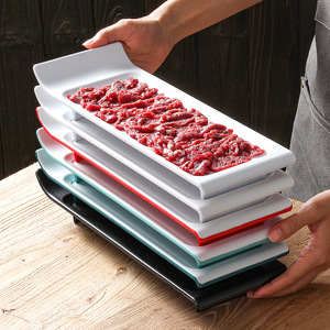 <b>Melamine</b> Rectangular <b>Plates</b> For Hot Pot Beef Serving Solid Color Dishware Party Use - Product Image 3