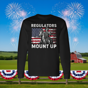 Camiseta de manga larga Regulators Mount Up Flag Usa Cowboy 4th Of July - Product Image 3