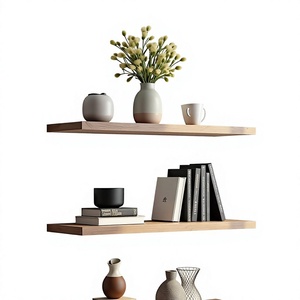 Solid Wood Wall Mounted Double Tier Storage <b>Rack</b> Customized Shape for Living Room-Modern Design Sustainable Durable Handmade - Product Image 1