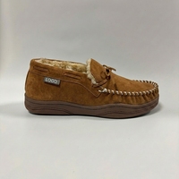 Mocassins pour hommes en daim de vache avec doublure en fausse fourrure, lacets en cuir, semelle TPR, fabrication directe OEM ODM, chaussures chaudes d'hiver