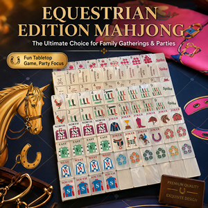 Premium American Mahjong Set: <b>Fire</b> Horse Year Mahjong. Core Three-Piece Set: Tiles, <b>Mat</b> and Bag. Perfect Starter Set - Product Image 4