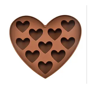 Yaratıcı yeniden kullanılabilir sürdürülebilir pişirme şeker kalıbı silikon kırılabilir kalp çikolata kalınlığı kalıpları