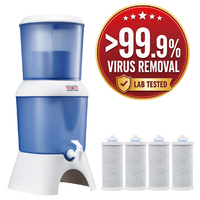 Système de purification d'eau par gravité de 3,7 gallons pour table, avec filtre UF et charbon, pour la consommation directe à domicile