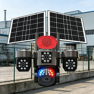 Caméra solaire 4G à 4 objectifs AOV 5MP avec audio bidirectionnel, IP66, pour extérieur, fonctionnement continu 24h/24, adaptée à l'Europe, longue autonomie - Product Image 1