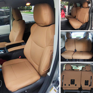 Fundas de Asiento Personalizadas para Toyota <span class=keywords><strong>Sienna</strong></span> LE XLE 2021 <span class=keywords><strong>2022</strong></span> 2023 2024 2025, Accesorios para Automóviles, 3 Filas, 7 Asientos, Fundas de Asiento de Piel Sintética, Completamente Cubiertas - Product Image 2