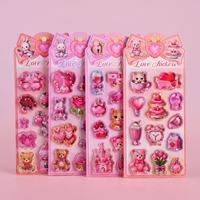 Autocollants 3D mignons à remplir d'eau, paillettes liquides, décalcomanies 3D pour récompenses d'enfants, journal et décoration DIY