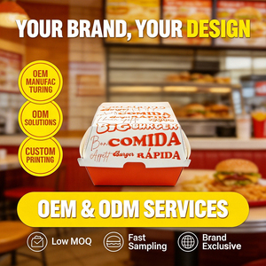 Caja de Cartón para Hamburguesas y Papas Fritas, Contenedor Desechable para Comida Rápida, Impresión Personalizada, Alta Calidad, Venta al Por Mayor - Product Image 2