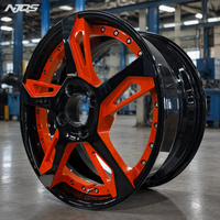 Roues NJQS neuves de 24 pouces, jantes concaves noires et blanches, design personnalisé en forme d'étoile à cinq branches, peinture couleur, alliage forgé