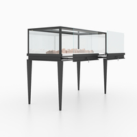 Nouvelle marque de serrure de magasin conception de comptoir acier or plancher verre vitrine bijoux vitrine avec éclairage