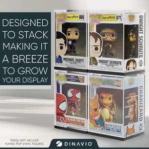 Estuche Protector <span class=keywords><strong>Funko</strong></span> <span class=keywords><strong>Pop</strong></span> - <span class=keywords><strong>Caja</strong></span> de Exhibición Acrílica - Diseño Apilable Resistente Apto para Figuras de Vinilo - Base Negra - Product Image 2
