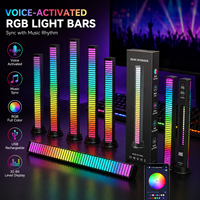 Barres lumineuses LED RGB modernes synchronisées à la musique, activées par la voix, contrôlables par application, rechargeables, pour ambiance lumineuse, jeux, voiture, TV, décoration de fête et de chambre