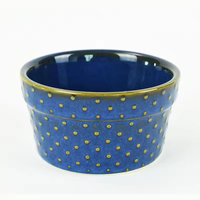 Ensemble de vaisselle quotidienne en céramique bleue personnalisable allant au four à micro-ondes, plat de cuisson, bol, tasse, vaisselle incluse
