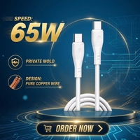 Câble de charge rapide XF-622CC Type C vers C 65W 5A 1M pour téléphones mobiles, ordinateurs, tablettes, montres intelligentes, conducteur en cuivre pur, silicone
