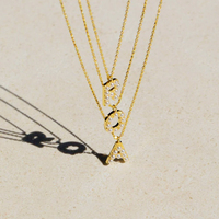 Collar con Cadena Minimalista EMANCO, Letra Inicial de la Suerte, Acero Inoxidable, Collar con Nombre Personalizado para Mujer, Uso Diario, Fiesta, Oficina