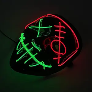<span class=keywords><strong>Masque</strong></span> de visage néon lumineux sans fil à LED pour Halloween <span class=keywords><strong>Masque</strong></span> de <span class=keywords><strong>pirate</strong></span> lumineux Horreur <span class=keywords><strong>Carnaval</strong></span> Mascara Fournitures pour adultes - Product Image 3