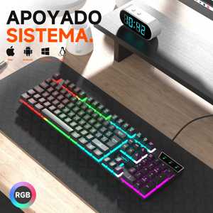 RGB <span class=keywords><strong>backlit</strong></span> có dây chơi Game bàn phím chuột combo 104/105 phím đa phương tiện truyền thông tương thích kinh doanh máy tính bàn phím chuột Kit trong kho - Product Image 2
