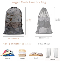 Sac à linge en grande maille lavable en machine Sacs à linge en maille robuste Panier à linge verrouillable avec cordon de serrage