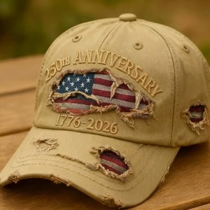 <span class=keywords><strong>Cappellino</strong></span> Casual Effetto Vissuto per il 250° Anniversario USA, Tema Patriottico 1776-2026, Cappello da Baseball Commemorativo - Product Image 3