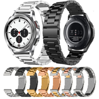 Correa clásica de acero inoxidable para reloj inteligente Samsung, 40mm, 42mm, 44mm, 46mm