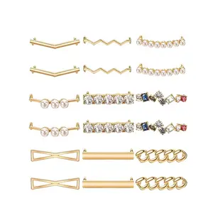 Encantos Cadarço para Sneakers Decorações DIY Clipes Sapato Decorativo Faux Pearl Strass Acessório para Menina Mulheres Casual