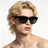 Lunettes de soleil unisexes de luxe en acétate, monture épaisse carrée, texture unique, logo personnalisé, protection UV400, collection mode 2026