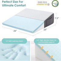 Oreillers orthopédiques confortables en mousse à mémoire de forme, forme triangulaire, pour soulager le dos, oreiller de lecture en mousse à mémoire de forme pour lit
