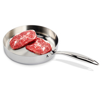 Batterie de cuisine Wellway Classic Design 10 pièces en acier inoxydable avec revêtement en titane, poêle durable à revêtement antiadhésif, poignée ergonomique et manche anti-chaleur