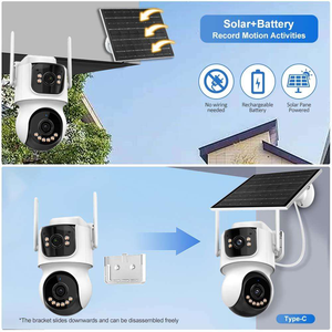 आइससी 10x ज़ूम 24/7 रिकॉर्ड 4mp डुअल लेंस 2-स्क्रीन 4 जी सुरक्षा आउटडोर कोई डेटा उपयोग शुल्क cccTV निगरानी सौर कैमरा - Product Image 3