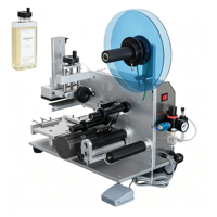 Machine d'étiquetage semi-automatique de table pour bouteilles plates, bocaux carrés, sacs en plastique, boîtes, applicateur d'étiquettes, étiqueteuse