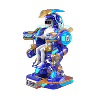 Manèges pour enfants d'occasion à vendre : Robot de parc d'attractions avec musique et lumière nocturne, en fibre de verre et métal, pour centre commercial