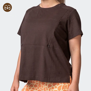 Haut d'<span class=keywords><strong>allaitement</strong></span> personnalisé pour femmes, <span class=keywords><strong>t</strong></span>-<span class=keywords><strong>shirt</strong></span> de maternité à manches courtes, confortable, avec <span class=keywords><strong>fermeture</strong></span> <span class=keywords><strong>éclair</strong></span> invisible pour l'<span class=keywords><strong>allaitement</strong></span> - Product Image 3