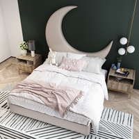 Muebles de dormitorio tapizados para niños, cama moderna de madera de lujo, conjunto de habitación