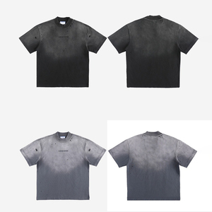 Camisetas Oversize de Algodón Pesado 300 GSM para Hombre, Teñidas con Pigmentos, Lavadas, Efecto Desgastado por el Sol, Estilo Streetwear, Personalizables - Product Image 3