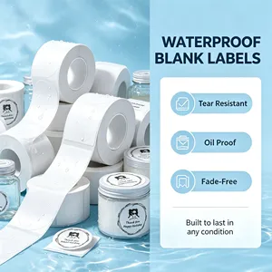 Self-Adhesive Round Labels White Adhesive Paper Quick Stick Smooth Backing No <b>Bubble</b> Easy Peel Apply Packaging Labels - Product Image 4