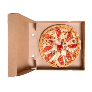 Caja de cartón Biodegradable para Pizza, color blanco, 9, 12 y 16 pulgadas, rectangular de grado alimenticio, caja de Pizza impresa personalizada