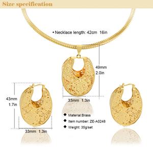 Collar y Aretes de Latón con Baño de Oro de 14K, Diseño Creativo y Hueco, de Alta Calidad, Románticos, para Novia, Boda, Compromiso, Fiesta - Product Image 5