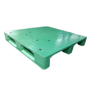 O único empilhável resistente do HDPE enfrentou a pálete plástica do padrão do Euro da superfície plana três corredores - Product Image 3