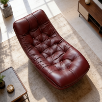 Fauteuil de salon en cuir bordeaux moderne et luxueux, canapé paresseux, fauteuil inclinable au sol pour salon, chambre à coucher, meubles d'appoint