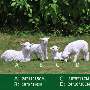 環境に優しい樹脂製シミュレーション羊の彫刻、ヤギの動物像、屋外芝生の景観装飾 - Product Image 4