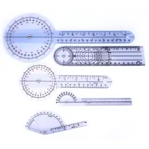 5ชิ้น6/8/10นิ้ว360องศา Protractor มุมทางการแพทย์ไม้บรรทัดกระดูกสันหลังแพทย์