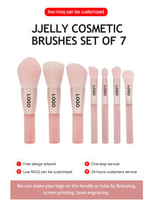 Nuevo Cute Mini Peach <span class=keywords><strong>Pink</strong></span> Makeup Brush <span class=keywords><strong>Brochas</strong></span> De Maquillaje 7pcs10pcs Portable Travel Makeup Brush Set - Product Image 2