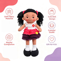 Poupée en peluche personnalisée pour fille à peau noire, OEM ODM, poupée en peluche douce, vente en gros, fabricant de jouets en peluche personnalisés, cadeau d'anniversaire pour enfants