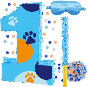 Số 1 Kéo Chuỗi <span class=keywords><strong>Pinata</strong></span> Cho Bé Trai Sinh Nhật Đầu Tiên Đảng Trang Trí Ombre Màu Xanh - Product Image 1