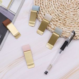 Brass Clip PU Leather Pencil Holder Pen Clip <b>Retro</b> Notebook Pen Loop Holder <b>Gift</b> for Journalists Students - Product Image 4