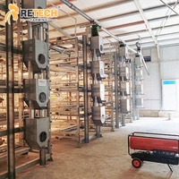 Conception de bâtiment avicole pour 30 000 poulets de chair, équipement de cages en batterie de type H automatique avec système de refroidissement par ventilation par tunnel