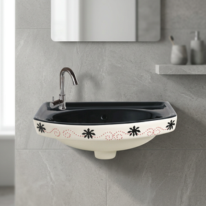 Brown Creative Square Ceramic Wall Hung Wash Basin Modern Bathroom Hand Wash Sink for Villa Hospital Hotel Projects - Product Image 2
